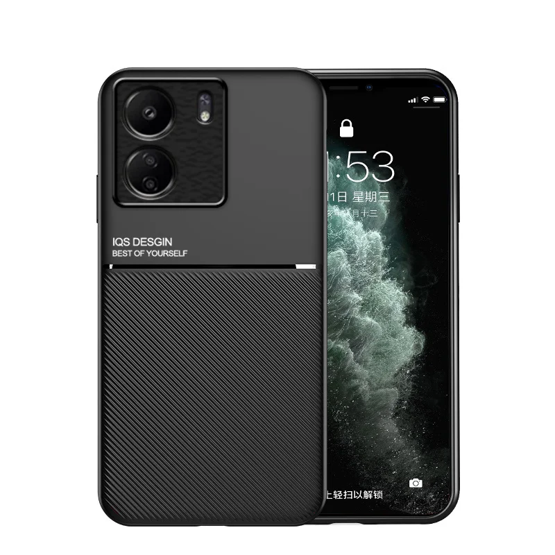 Чехол для Xiaomi Redmi 13C магнитный автомобильный держатель кожаный чехол телефона Poco