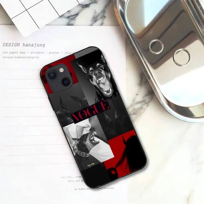 Чехол для телефона Cool Dog Dobermann IPhone 13 12 11 XS X 8 7 6 Plus Mini Pro Max SE мягкий черный чехол |