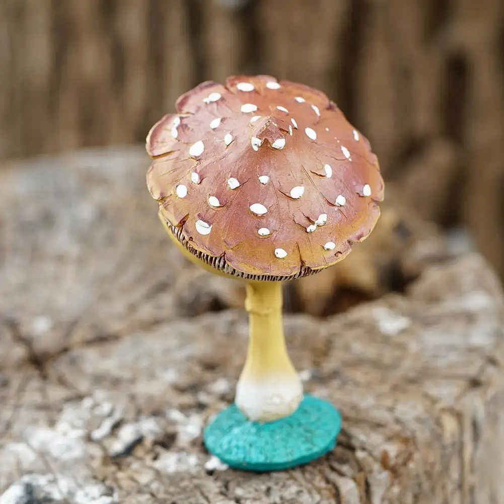 Миниатюрная статуя счастливых грибов забавное лицо человека полимерная