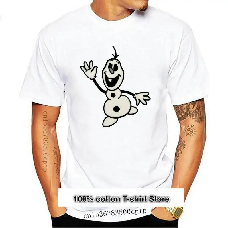 

Camiseta de diseño para hombre y mujer, camisa de manga corta Vintage, dibujo de muñeco de nieve, Olaf, cuello redondo