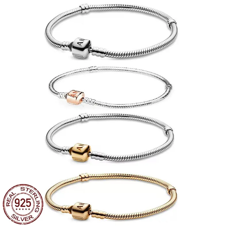 

Женский браслет из серебра 925 пробы, с шармами pandora