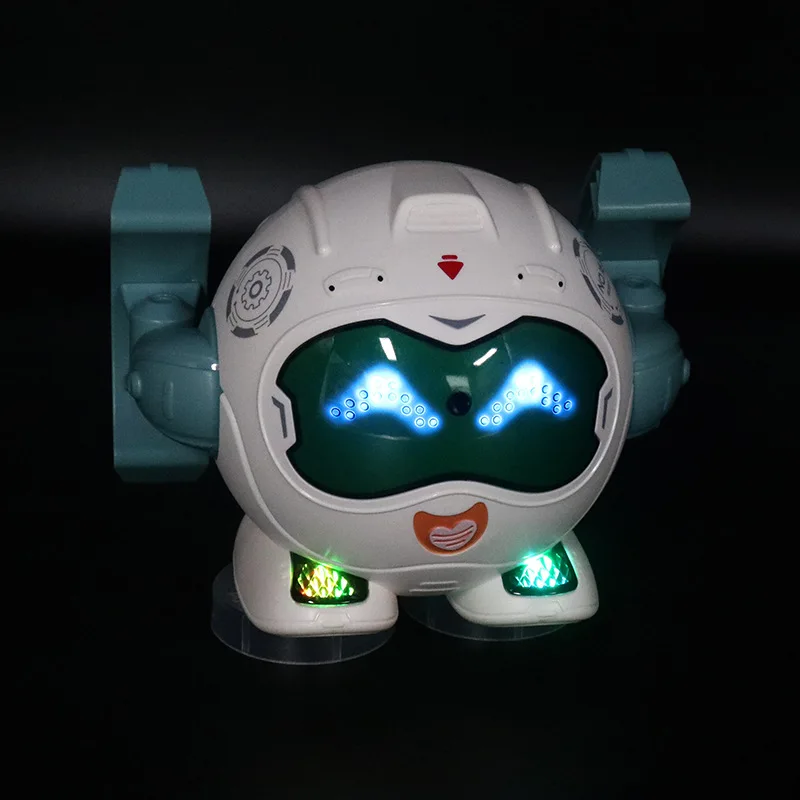 Lntelligent Dancing Robot Electric Voice-Activated Induction 360-Degree Rotating Robot Music LED Light Fun Educational Toys