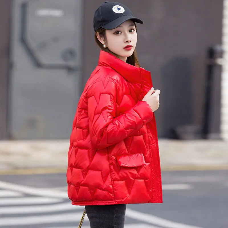 down Cotton-Padded Jacket Women's Short Light Thin and Loose Cotton-Padded Jacket Fashionable All-Matching  Parka Women's