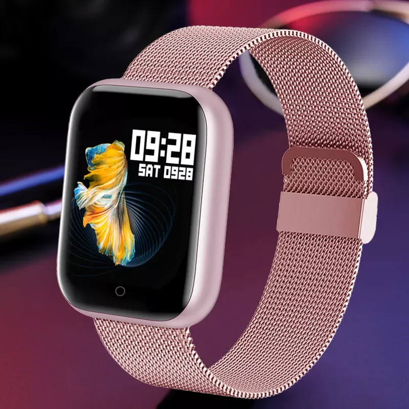 

Pink Smart Watch Women Smartwatch Electronics Smart Clock For Android IOS Sport Fitness Tracker Single Point Touch Smart-watch