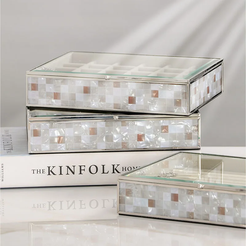 Jewelry Container Storage Box Design Desk Eco Friendly Transparent Storage Box with Lid Luxury Earrings Home Accessories
