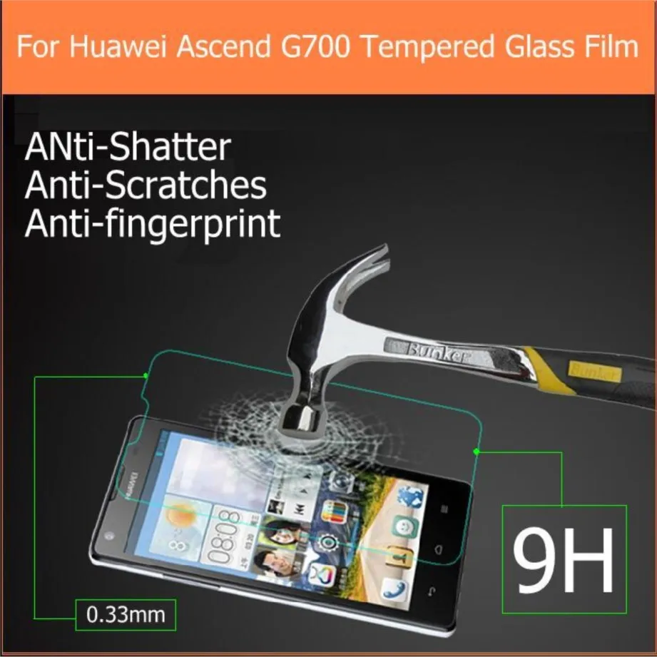 0 26 мм 2 5d 9h закаленное стекло пленка для huawei Ascend G700 5 &quotLCD HD защитные пленки экрана