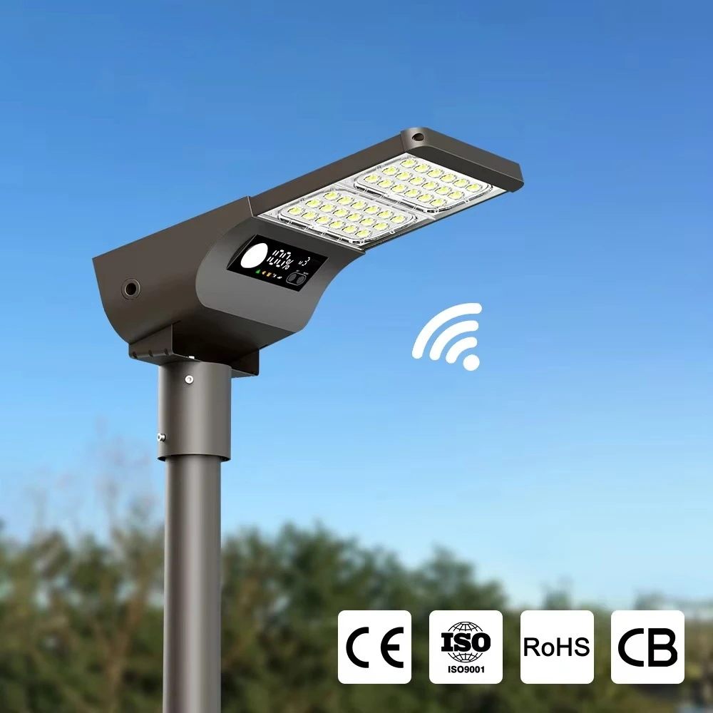 Фото 2025 SRESKY Высококачественный 30W 4м IP65 Солнечный уличный светильник с LED-подсветкой для наружного освещения №2