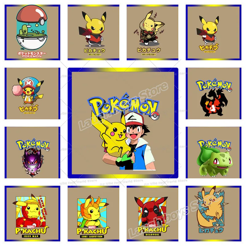 Нашивки Pokemon Gengar Charizard Pikachu с утюгом набор для детской одежды сделай сам