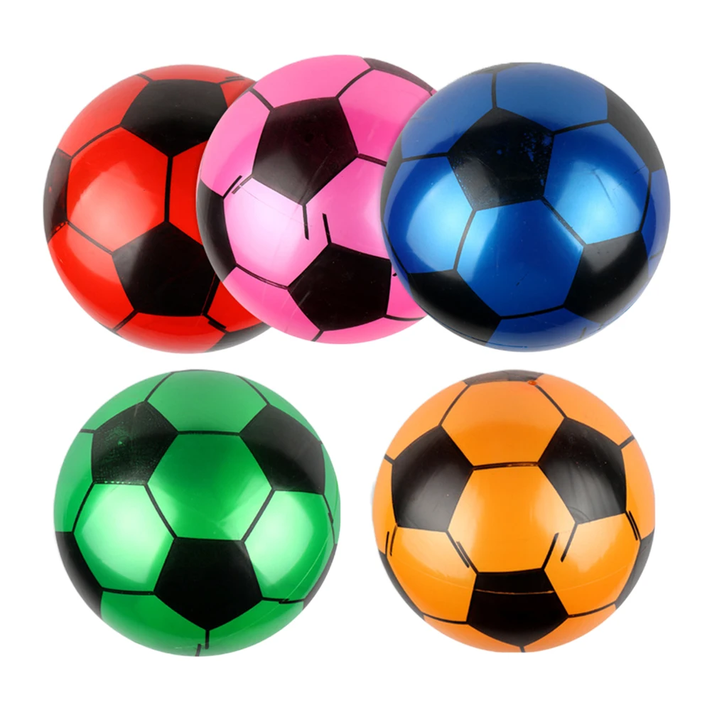 

5pcs Inflatable Bouncing Football Toys PVC Soccer Ball Outdoor Sports Game Training Balls For Kids Random Color