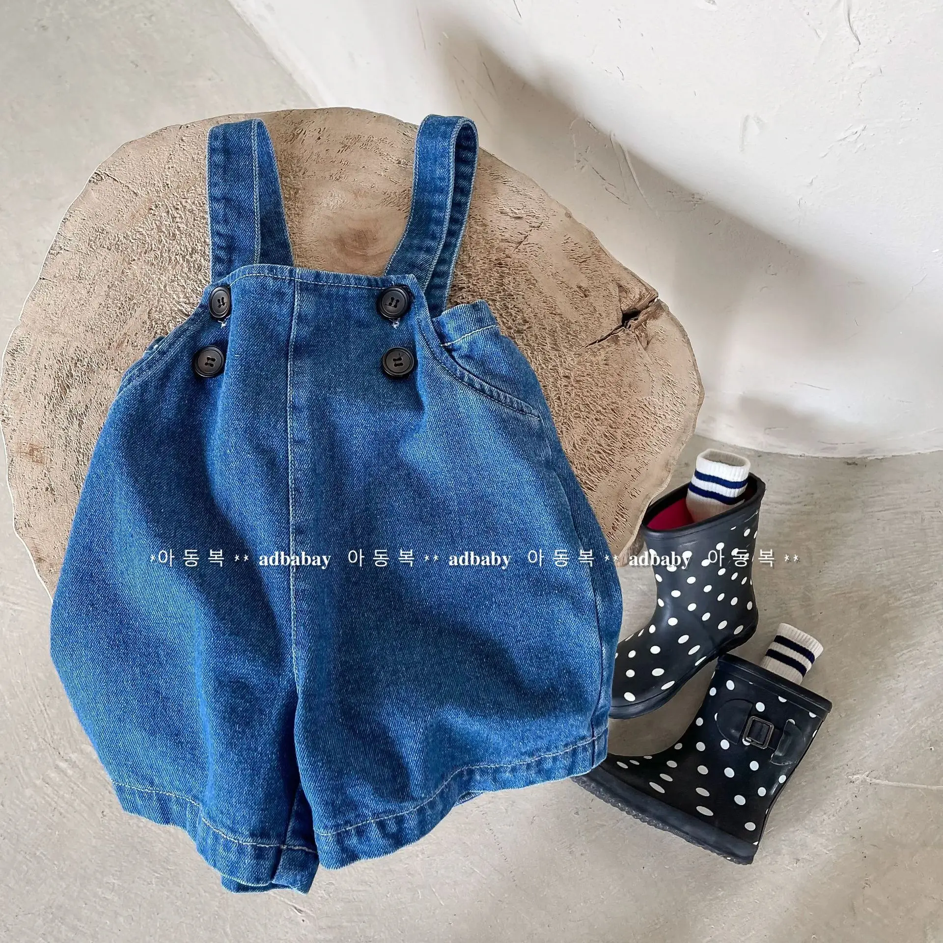 

2022 Summer Kids Denim Jumpsuit Korean Cute Children's Denim Overalls 1-7 Years Old Boys Girls Baby Casual Fashion Pants Romper