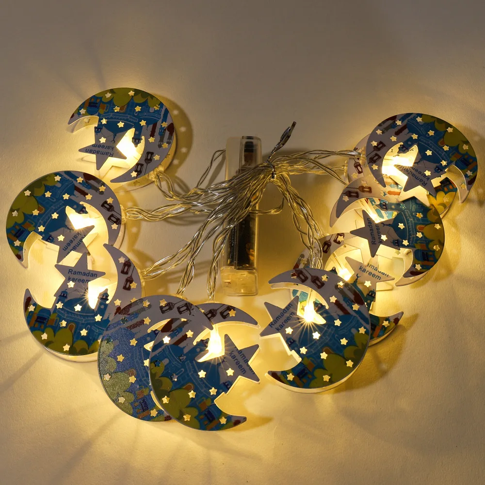 

1.6m 10 Lights LED Muslim Ramadan Fairy String Lights Eid LED Lights Moon Star Moroccan Ball Lanterns Decoration for Home Party