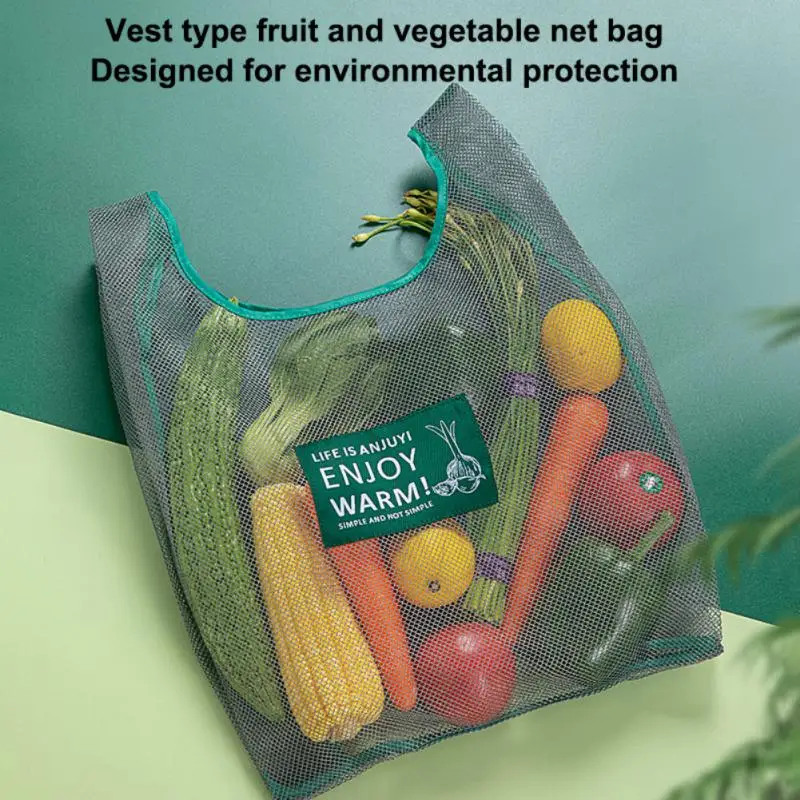 

Folding Handbag Supermarket Vegetable Bag Portable Environmental Protection Shopping Bag Net Yarn Storage Net Bag Vegetable Bag