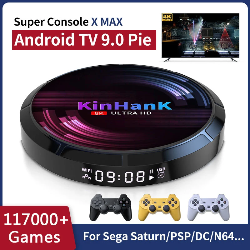 

Super Console X Max Retro Video Game Console Is Suitable For SS/PSP/N64/PS1. Built-in 117000+ Classic Games Support 4K HD Output