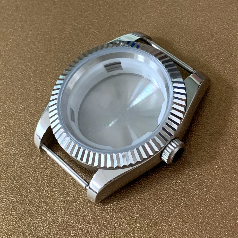 39mm Watch Case Sapphire Glass Fine Stainless Steel Folding Buckle Strap Fit Miyota8215 Mingzhu DG2813 3804 Automatic Movement