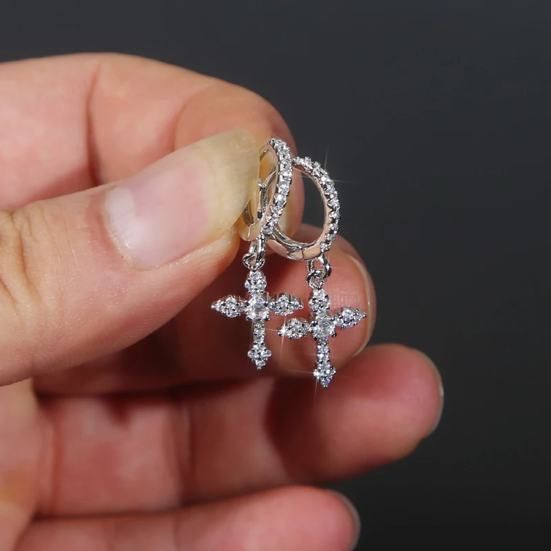 Крутые мужские серьги в стиле хип-хоп с микроасфальтированными серьгами 5А