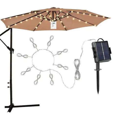 104 светодиодный зонт на солнечной энергии для внутреннего дворика, освещение для улицы, садовый зонт, Сказочная гирлянда, IP65, водонепроницаемый солнечный светильник для палатки, освещение