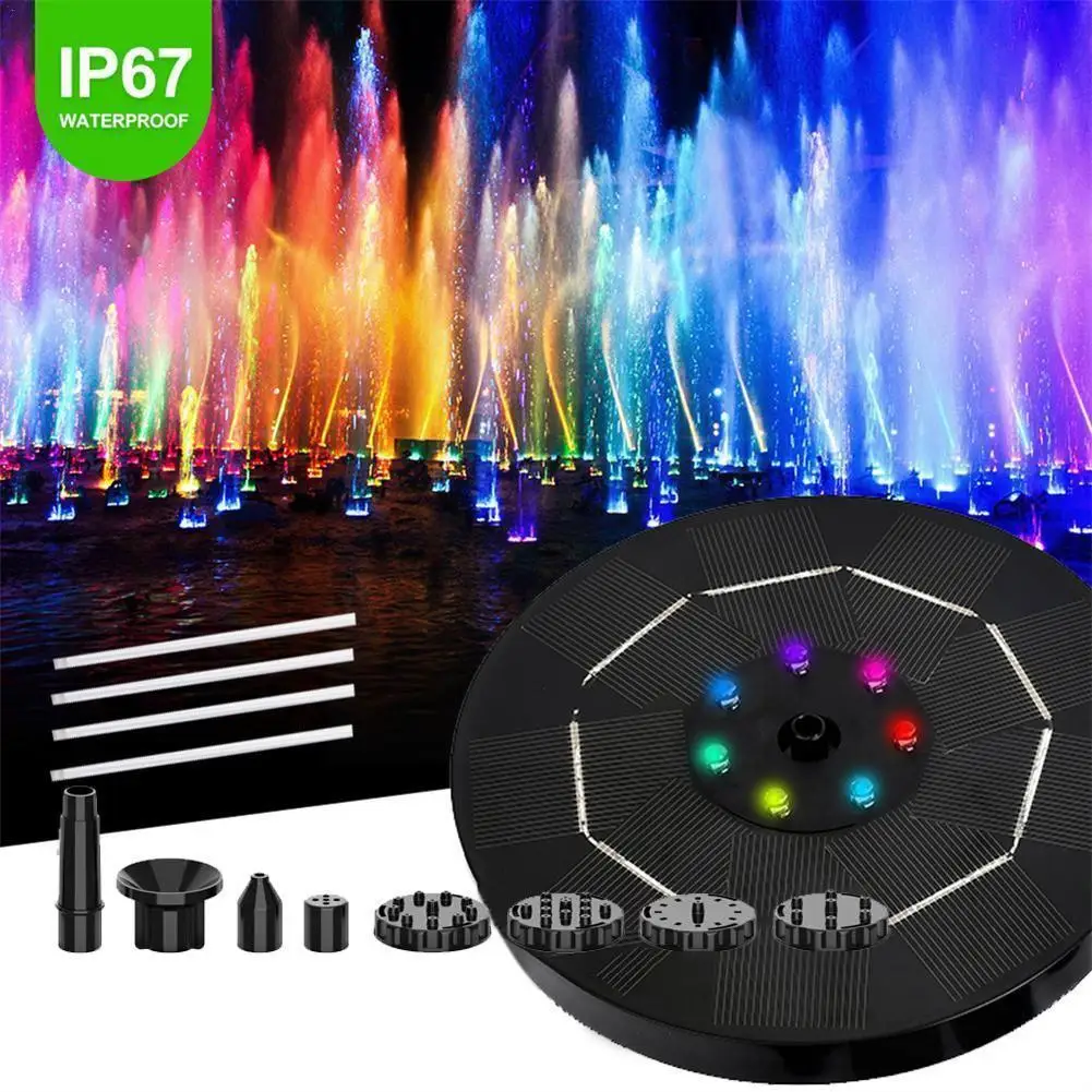 

16cm Solar Water Fountain Pool Pond Waterfall Garden Powered Floating Bird Colorful Outdoor Fountain Decoration Solar Bath K5C3