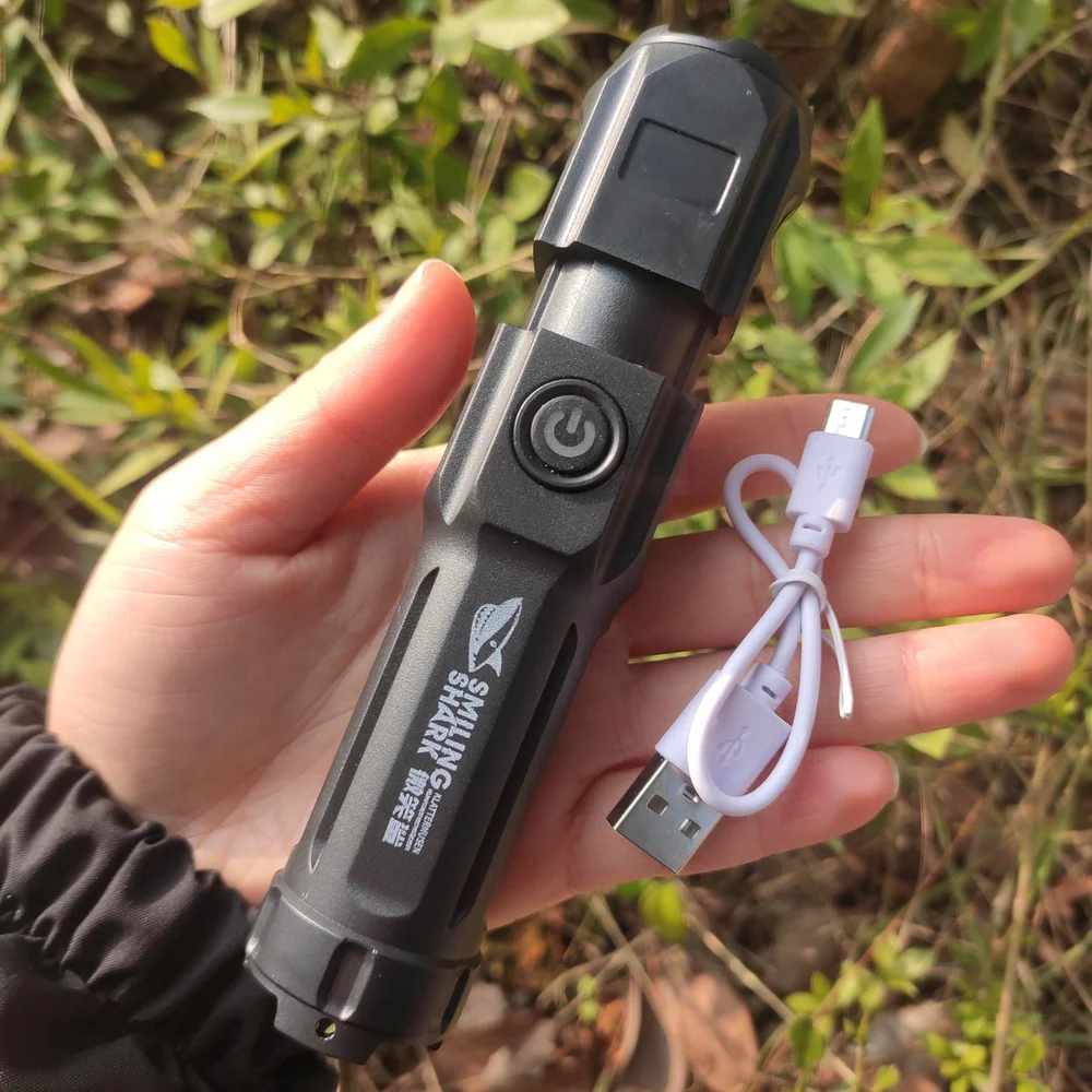 

Портативная вспышка, сильный свет, мощный перезаряжаемый от USB зум, светильник, тактическая вссветильник, уличный свет, светодиодсветильник...
