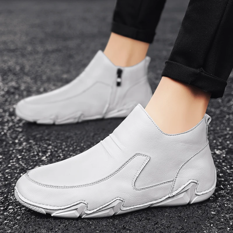 

SOLI2 Men Winter Casual Shoes Winter Fur Warm Snow Boots Non-slip High Ankle Boots Men Shoes Leather Men Boots S13860-S13871