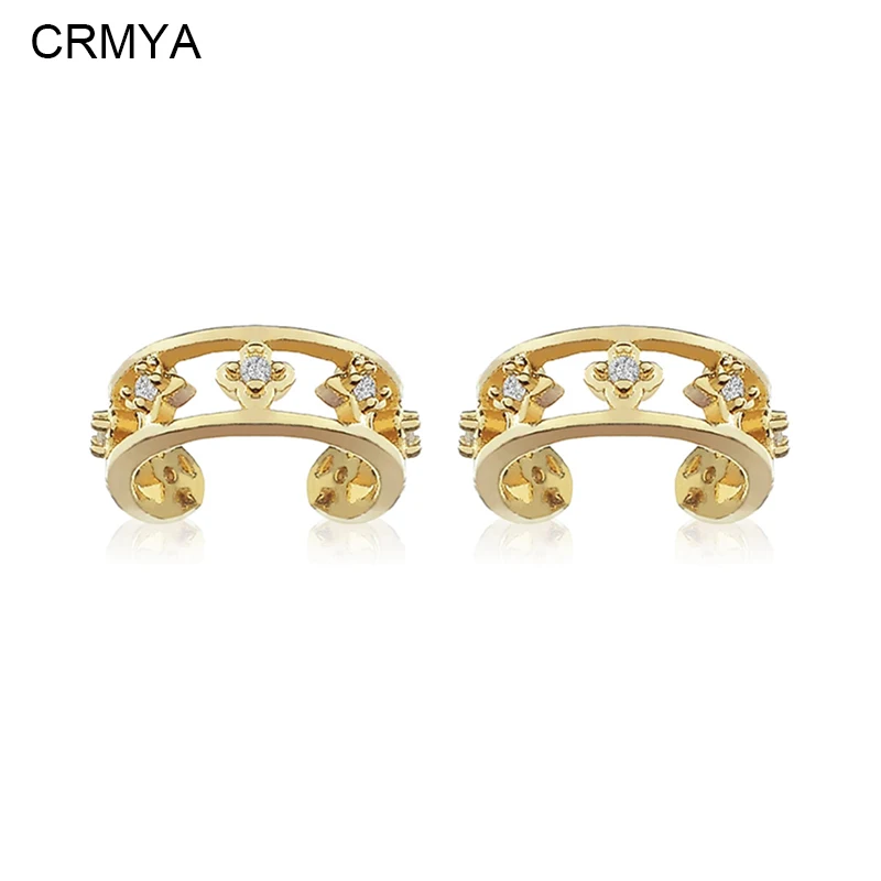 

CRMYA Gold Plated Clip Earrings for Women Classic Fake Piercing CZ Zircon Ear Cuff 2023 Female Jewelry Accessories Wholesale