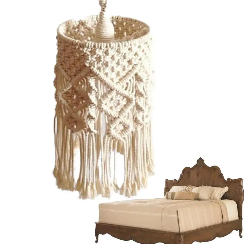 

Lampshade Wall Tapestry Decoration Macrame Bohemia Handcraft Tassel Tapestry Background Wall Moroccan Decor For Living Room