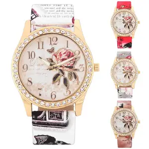 Fashion Women Watches Rose Rhinestone Wrist Watch Casual Clock Quartz Watch Reloj Mujer Relogio Feminino Reloj Hombre Ladies