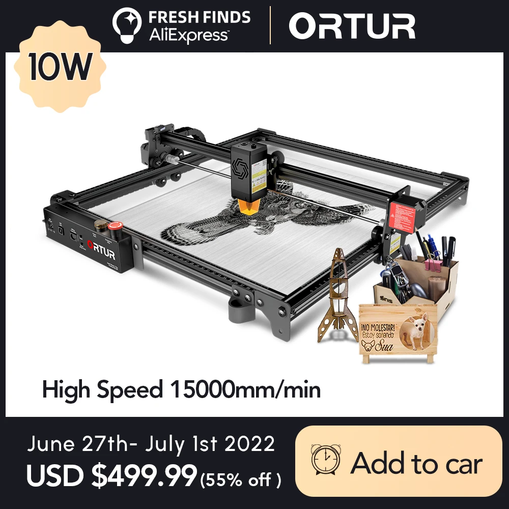 Лазерный гравер Ortur Laser Master 2 PRO S2 10 Вт лазерная маркировка сделай сам для металла