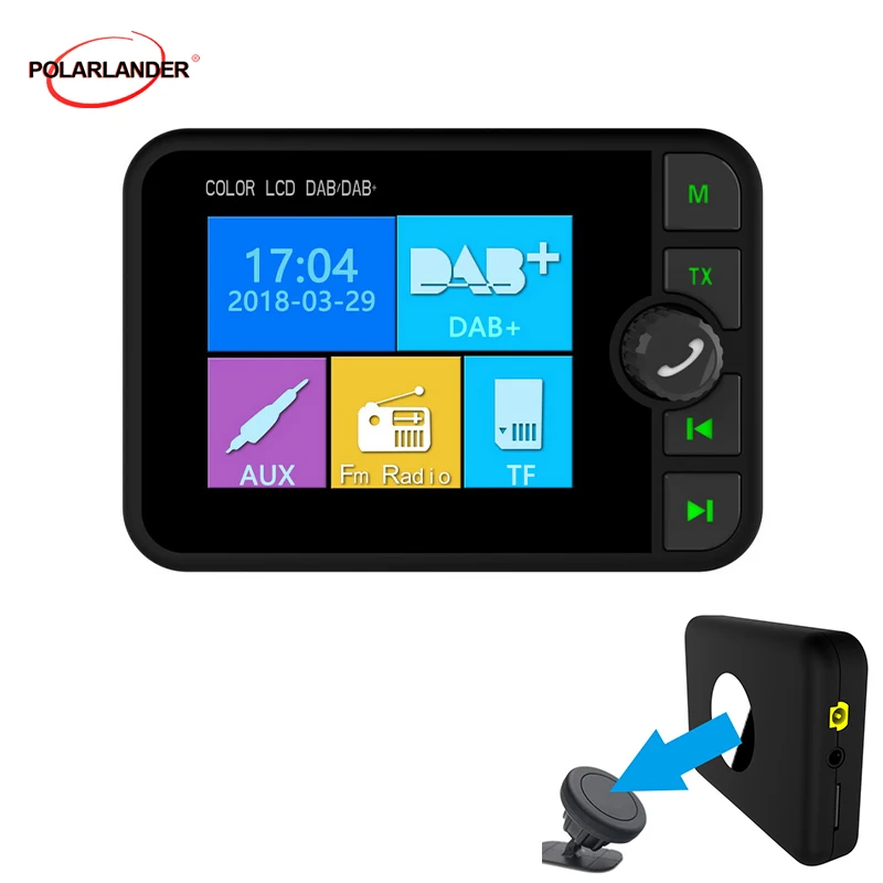 

Автомобильный цифровой радиоадаптер DAB с Bluetooth, потоковым FM-передатчиком, TF-картой, mp3-плеером, цифровым радио