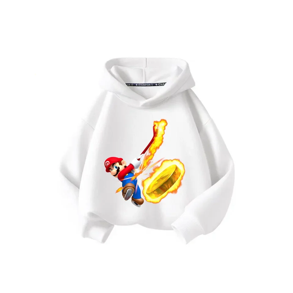 Толстовка Super Mario Bros Для Детей С Длинными Рукавами И Мультяшным Принтом Унисекс