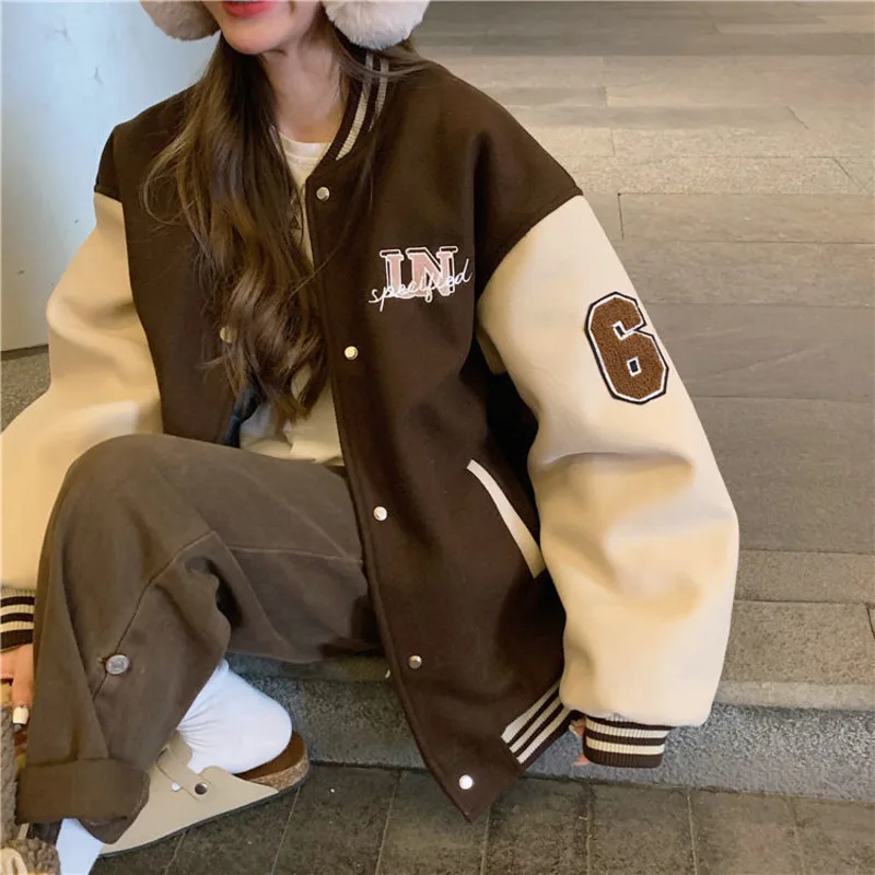 

2022 Hiphop Goth Varsity Bomber Cyber Y2k Jacket Female Spring Baseball Basic Jaket Techwear Cardigan Coat Boyfriend