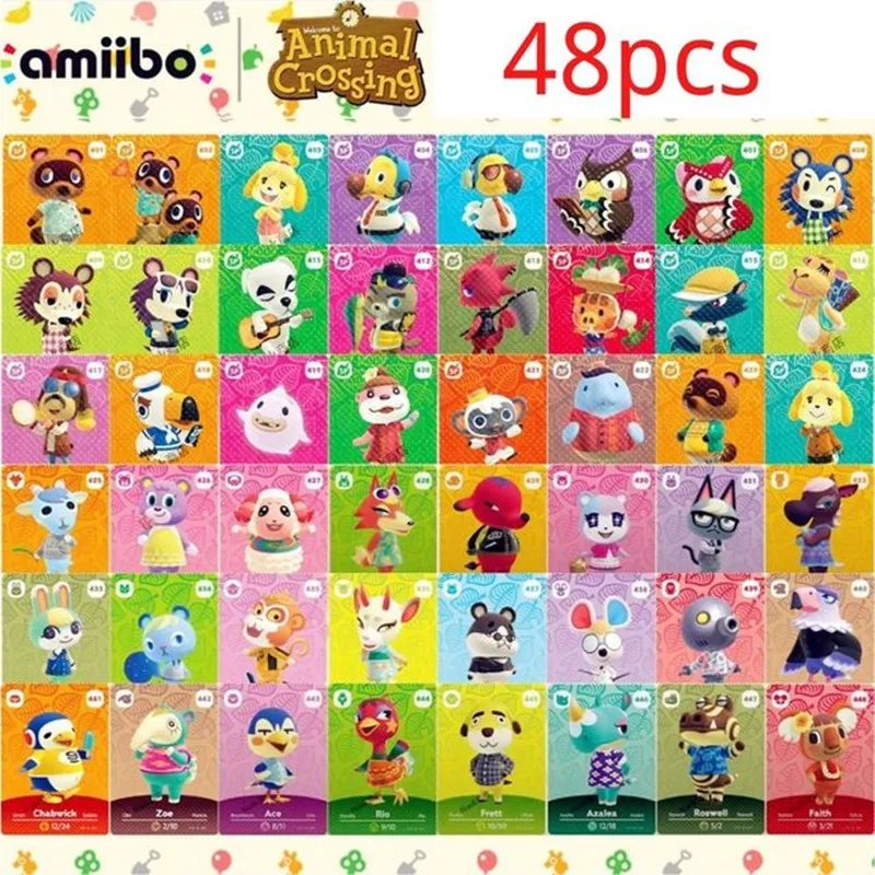 

48PCS NFC Cards for Animal Crossing Series 5 New Horizons Compatible with Switch Lite Wii U 3DS Bank Card Size