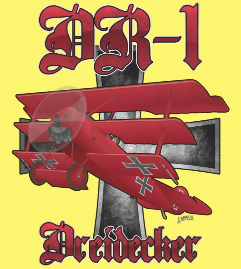 DR1 Fokker Red Baron Triplane WWI Warbird футболка из 100% хлопка с круглым вырезом и коротким рукавом