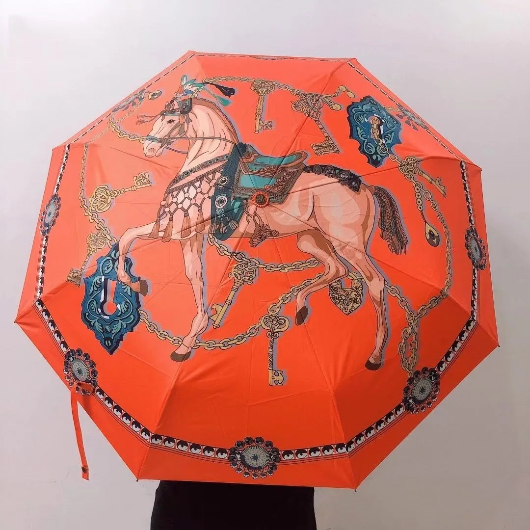 

Зонт Автоматический складной для мужчин и женщин, зонтик от солнца и ветра, с защитой от УФ-лучей, черный