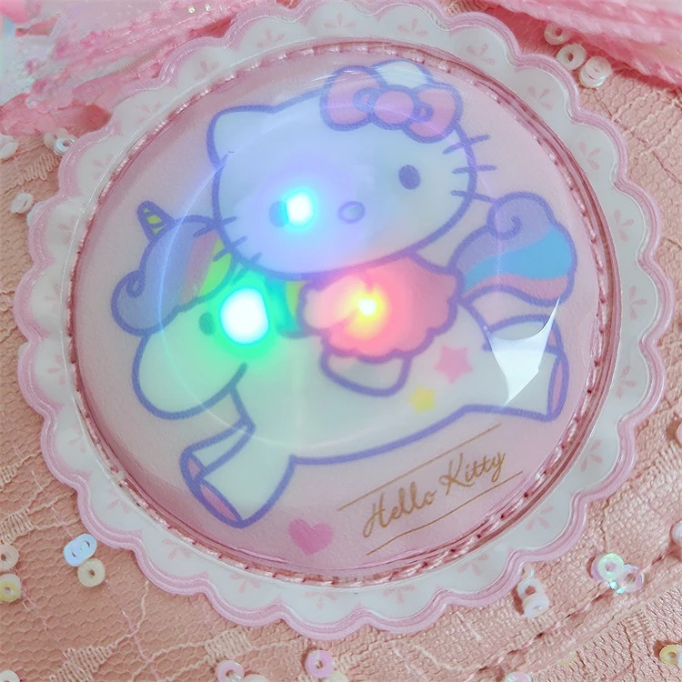 Hello Kitty Genuine Children's Bags Baby Handbag Bright Light-Emitting Small Bag Princess Crossbody Bag