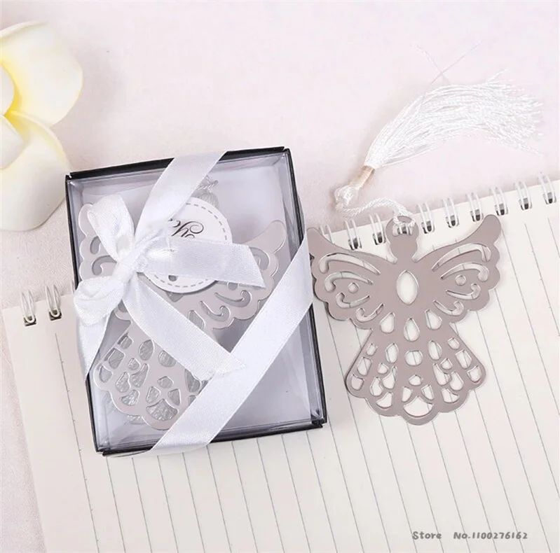 

20 pcs/lot Angel Silver Bookmark for Baptism Baby Shower Souvenirs Party Christening Giveaway Gift