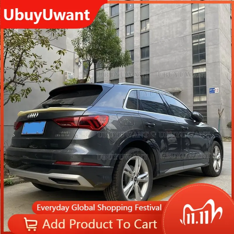 

Use For Audi Q3 2019 2020 2021 2022 V STYLE Year High Quality ABS Plastic Rear Wing Roof Rear Box Decorated Spoiler