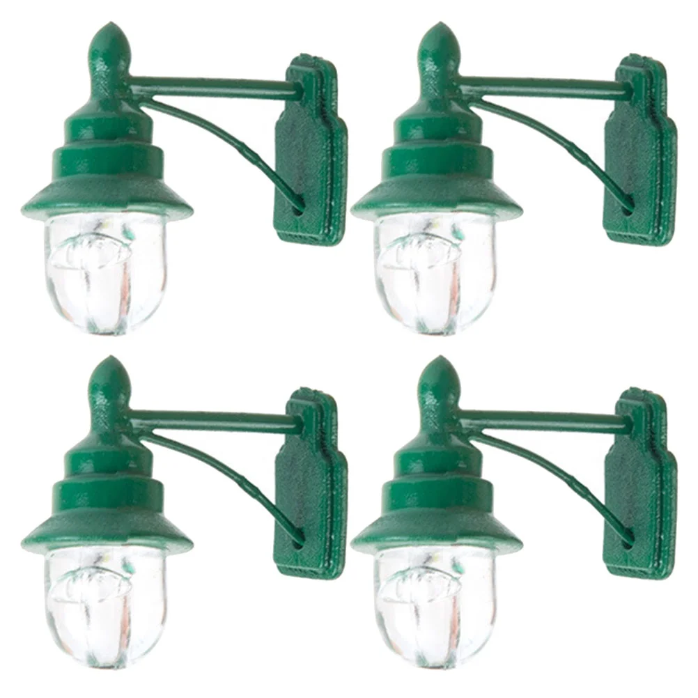 

4 PCS Dollhouse Wall Light Mini Lamp Ornament DIY Lights Adornment Abs Miniature Scene Accessories Child