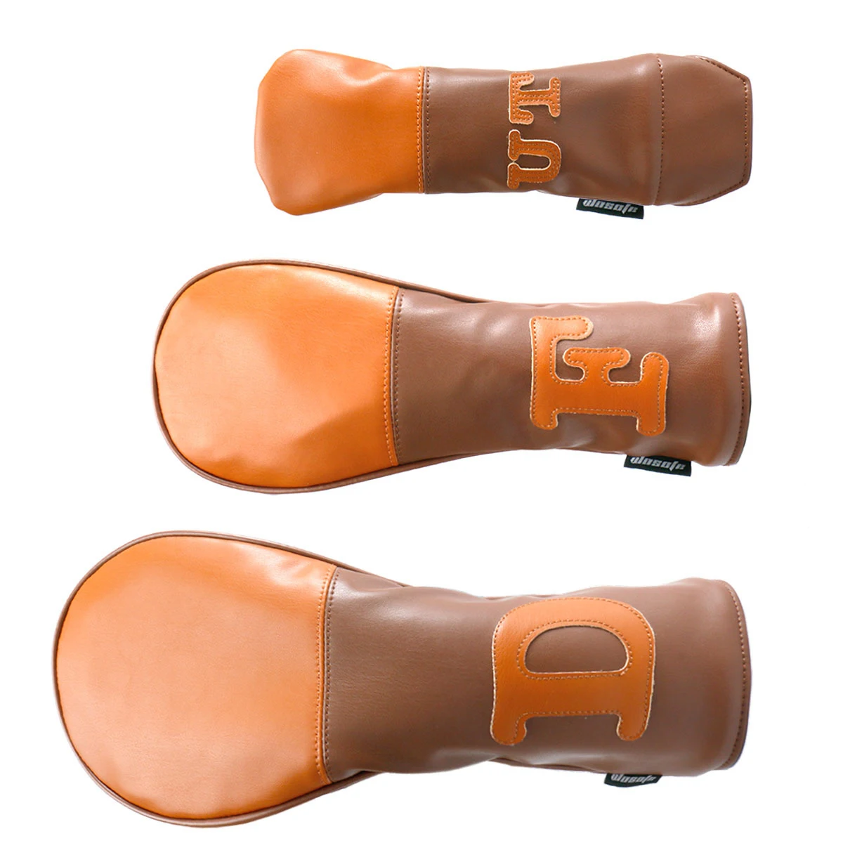 

1/3 Pcs Golf Headcovers Brown PU Leather Golf Club Head Protective Cover for Driver Fairway Wood UT Hybrid Heads Covers