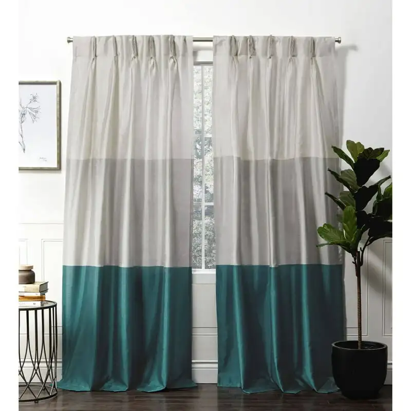 

Chateau Light Filtering Pinch Pleat Curtain Panels, 96 Bathroom curtains for shower Yk room decor Luxury curtains for living roo