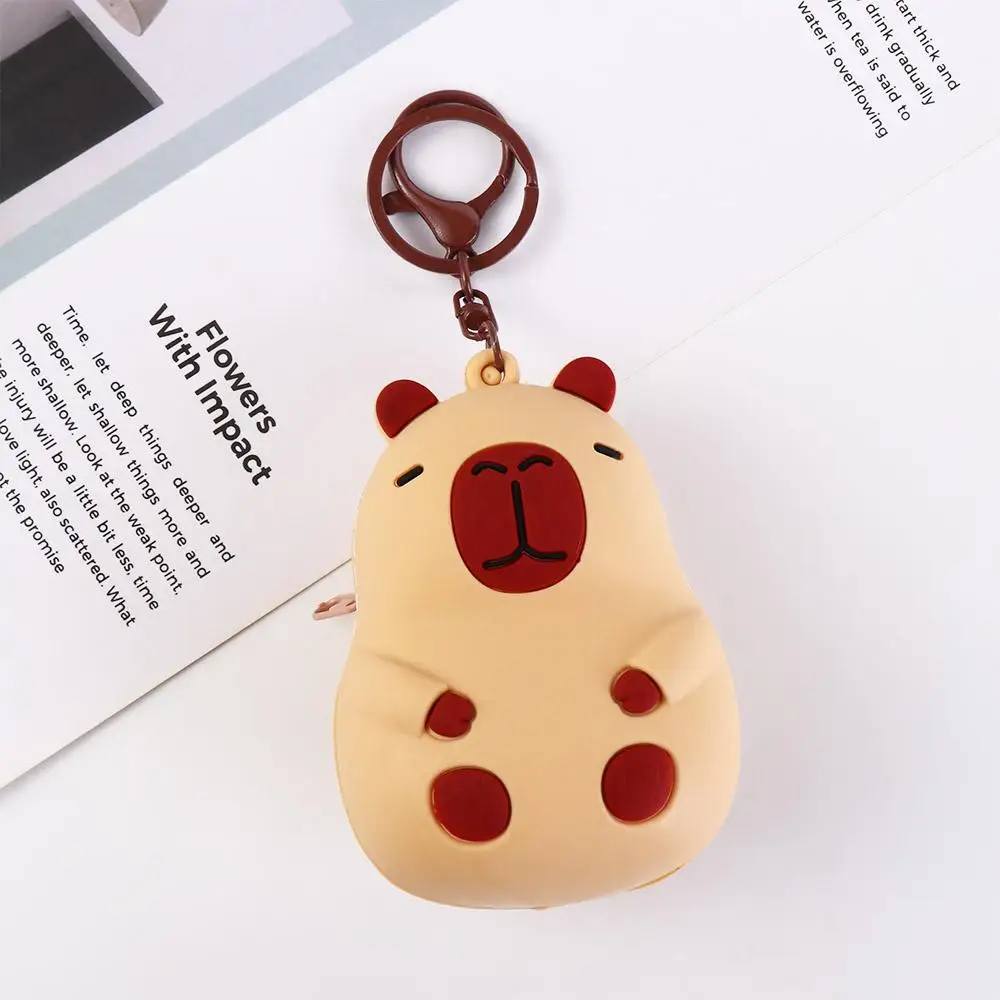 Кошелек для монет с изображением мультяшного животного капибара сумка подвеской