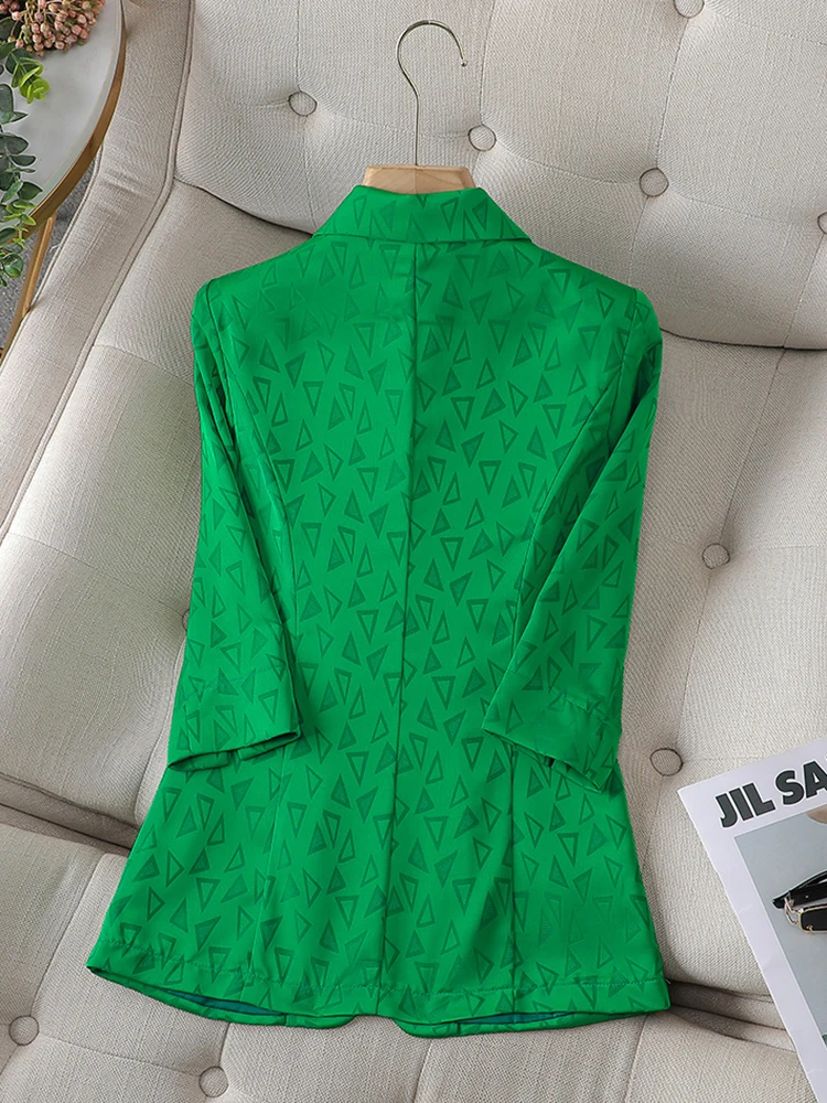 Summer Elegant Blazer for Women Office Wear to Work Korean Style One Button Casual Outerwears Plus Size Jacket Coat Tops