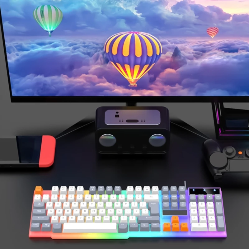 104-клавишная проводная клавиатура с режимами дышащей подсветки эргономичная для