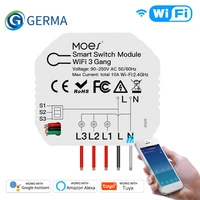 germa mini diy wifi smart light switch 3 gang 12 way module smart lifetuya app control works with alexa echo and google home