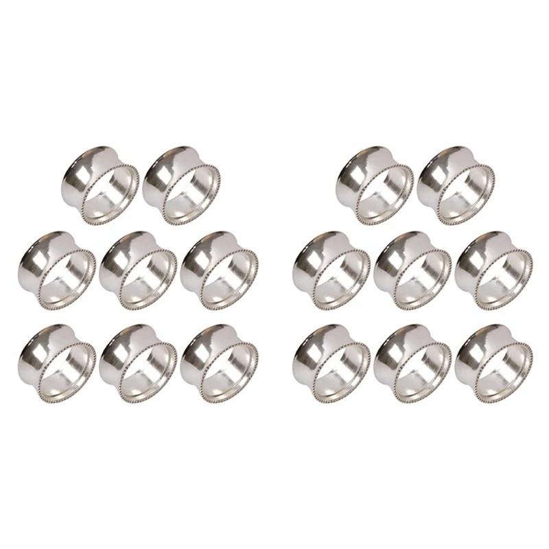 

16 Pieces Of Zinc Alloy Beaded Napkin Ring Delicate Napkin Buckle (Silver)