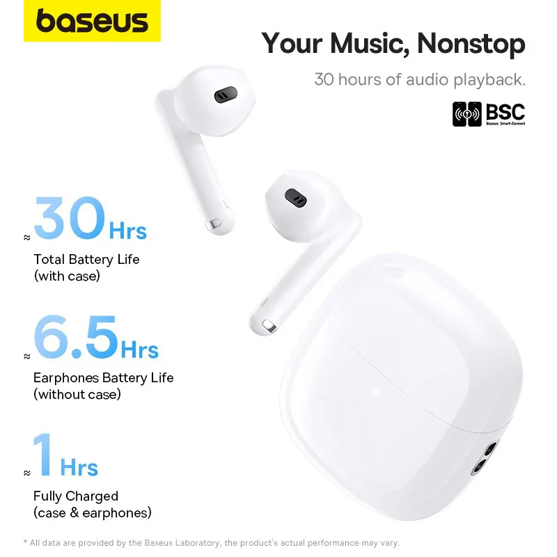 

Baseus earphones WX5 wireless Bluetooth earbuds low latency TWS headphones microphone headset gamer 30 hour long battery