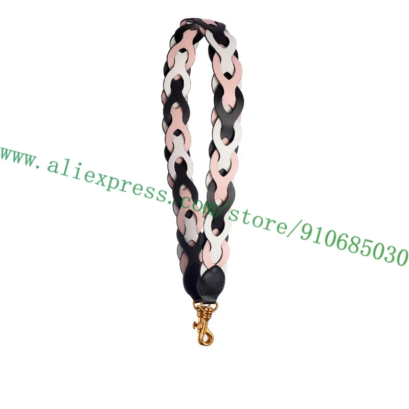 Top Quality Genuine Calfskin Bag Strap For Lady Handbag Women Shoulder Carrying Belt Wavy Twisted