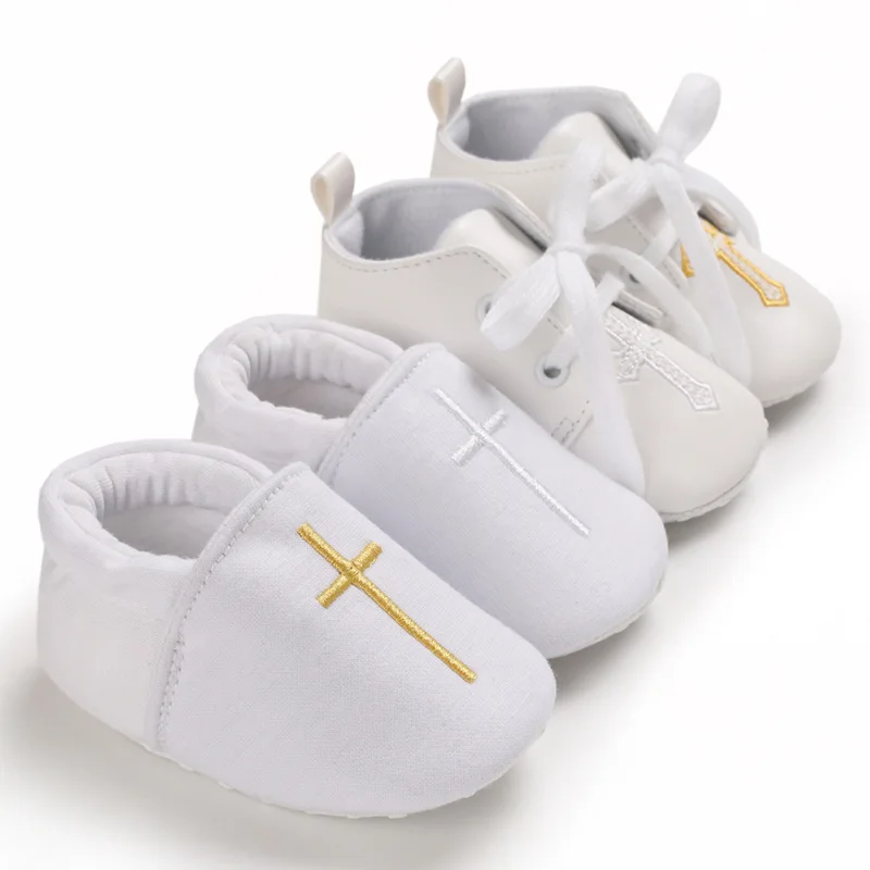 

White Fashion Baby Shoes Casual Shoes For Boys And Girls Soft Bottom Baptism Shoes Sneakers For Freshmen Comfort First WalkShoes
