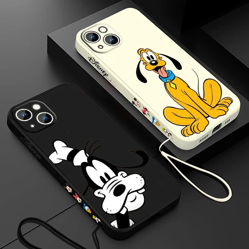 Чехол Goofy Goof для Apple iPhone 15 14 13 12 11 Pro Max Plus 8 7 SE чехол с жидкостью и левой веревкой