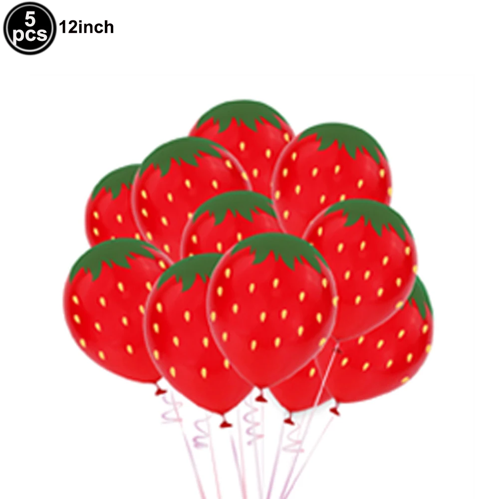 

5 шт. фольгированные шары с клубникой