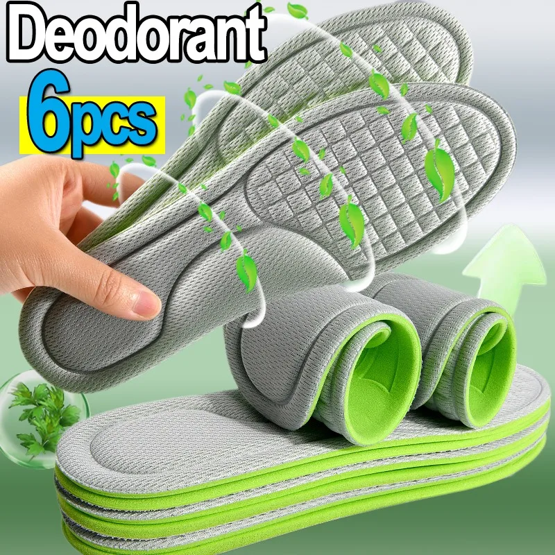

1/3pairs Deodorant Absorb-Sweat Massage Sport Insole Soft Memory Foam Insoles Shoes Men Women Feet Orthopedic Shoe Sole Running